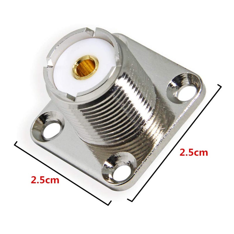 RFAdapter UHF Panel Mount, 5 Pack Female SO239 Chassis Mount 4-Hole Jack Flange Solder Cup RF Coax Connector for J Pole and Ground Plane Antenna - Image 5
